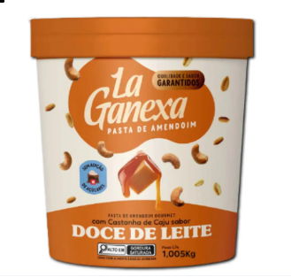 PASTA DE AMENDOIM LA GANEXA 1,005KG DOCE DE LEITE