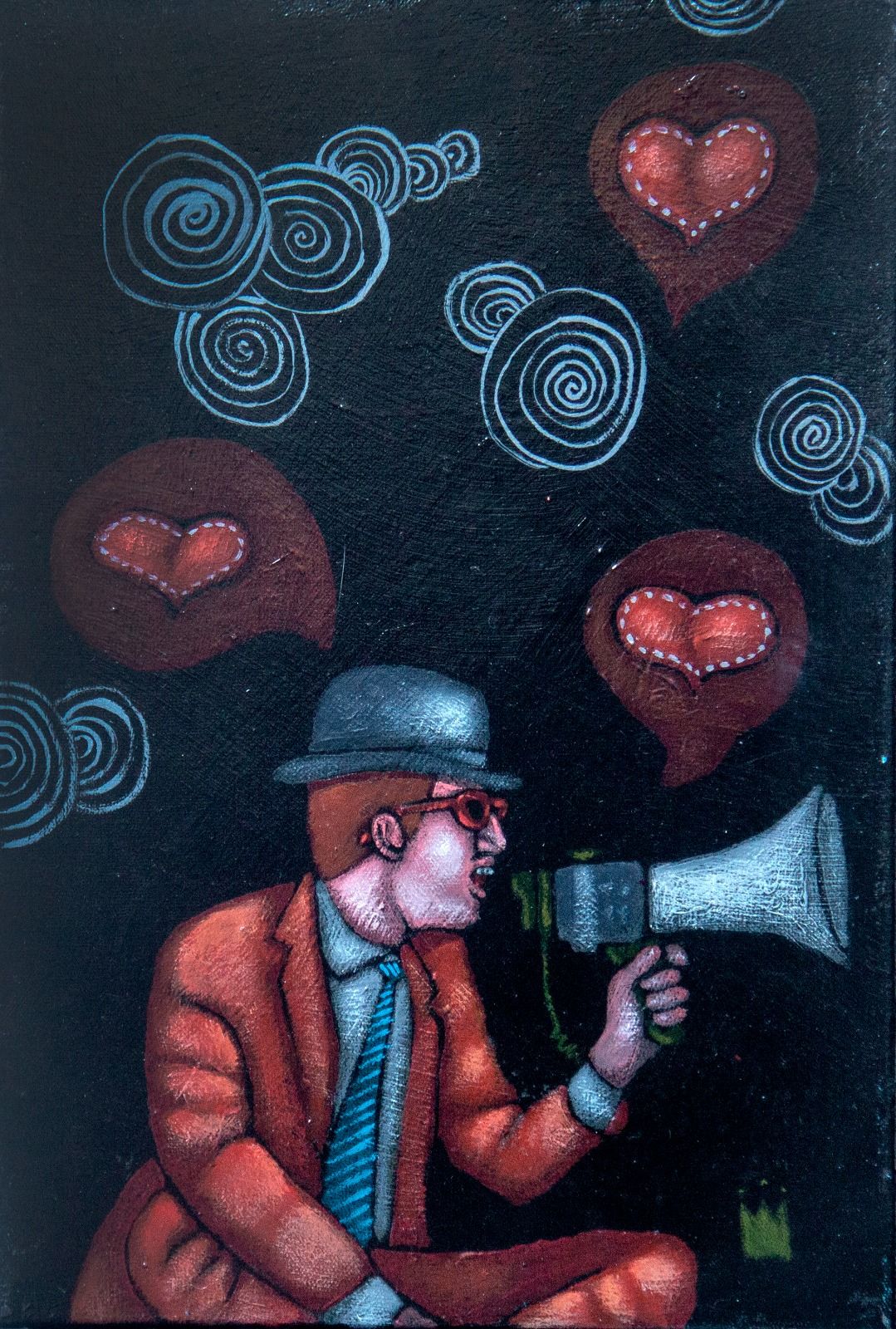 Clayton Silva - Ruídos - Óleo sobre tela - 30x20cm - a.n.v_com_moldura