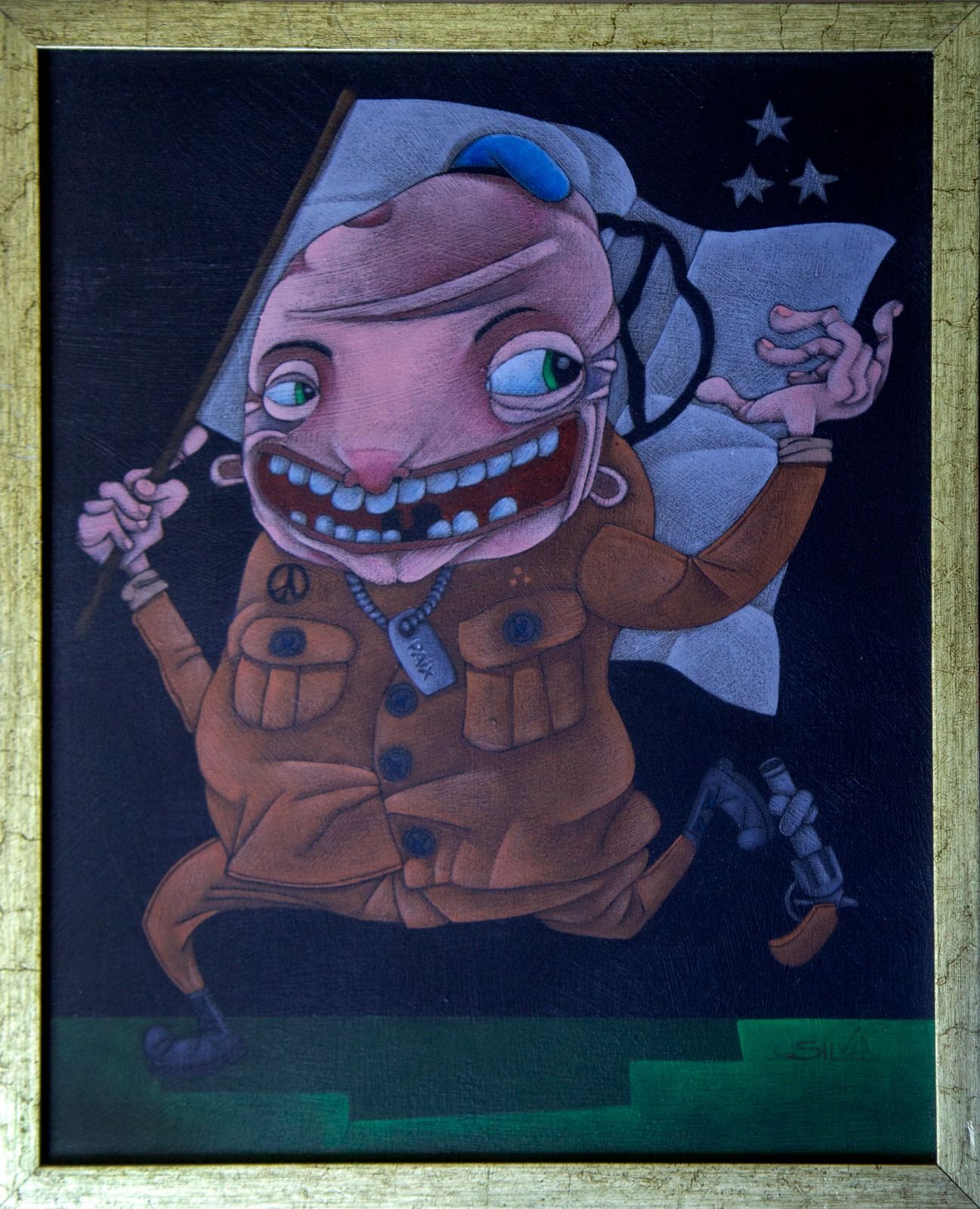 Clayton Silva - Soldado da Paz - Oleo sobret ela - 50x40 cm - a.c.i.d/verso 