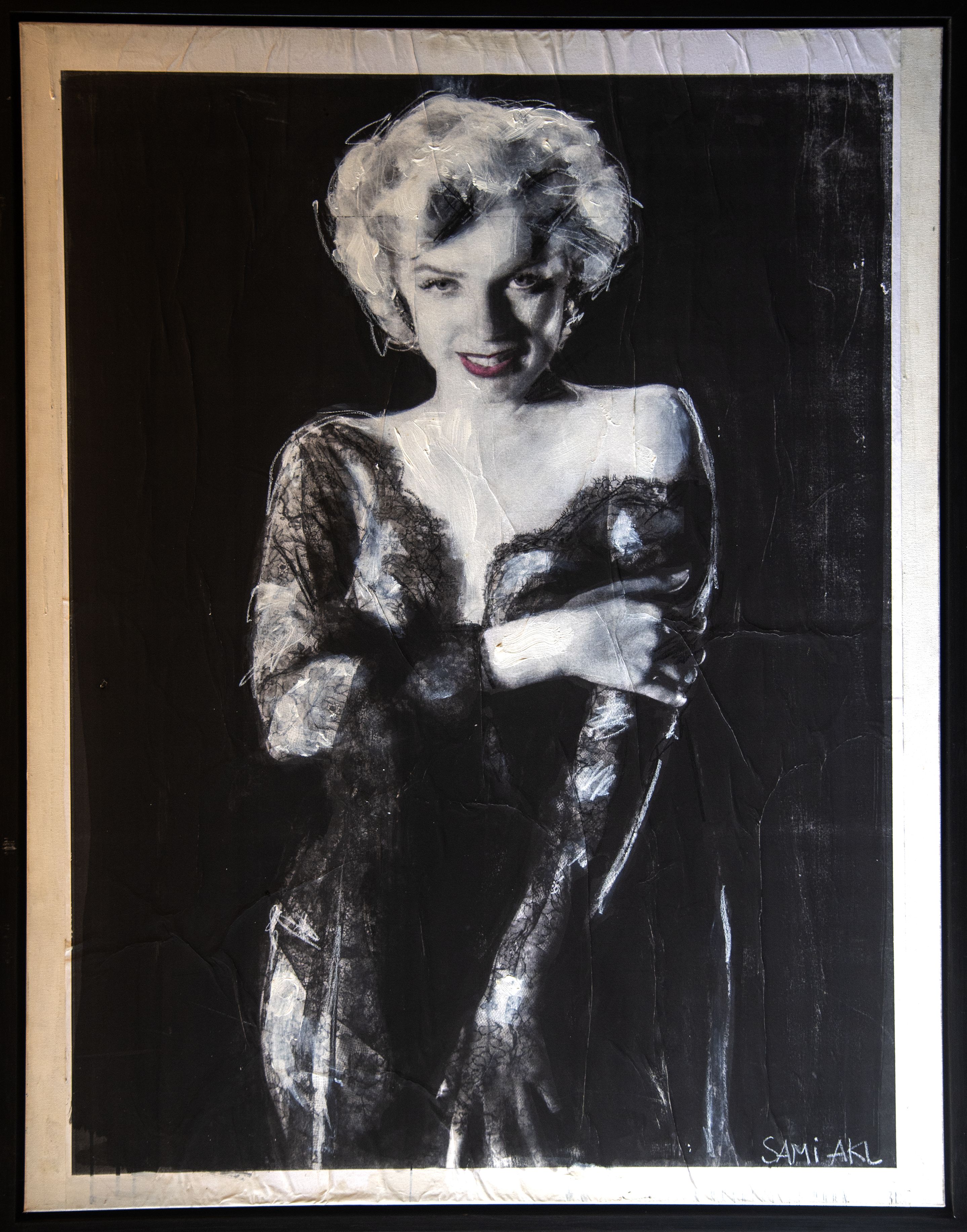 Sami AKL - Marilyn Monroe - Técnica mista e colagem stela - 130x100cm - a.c.i.d