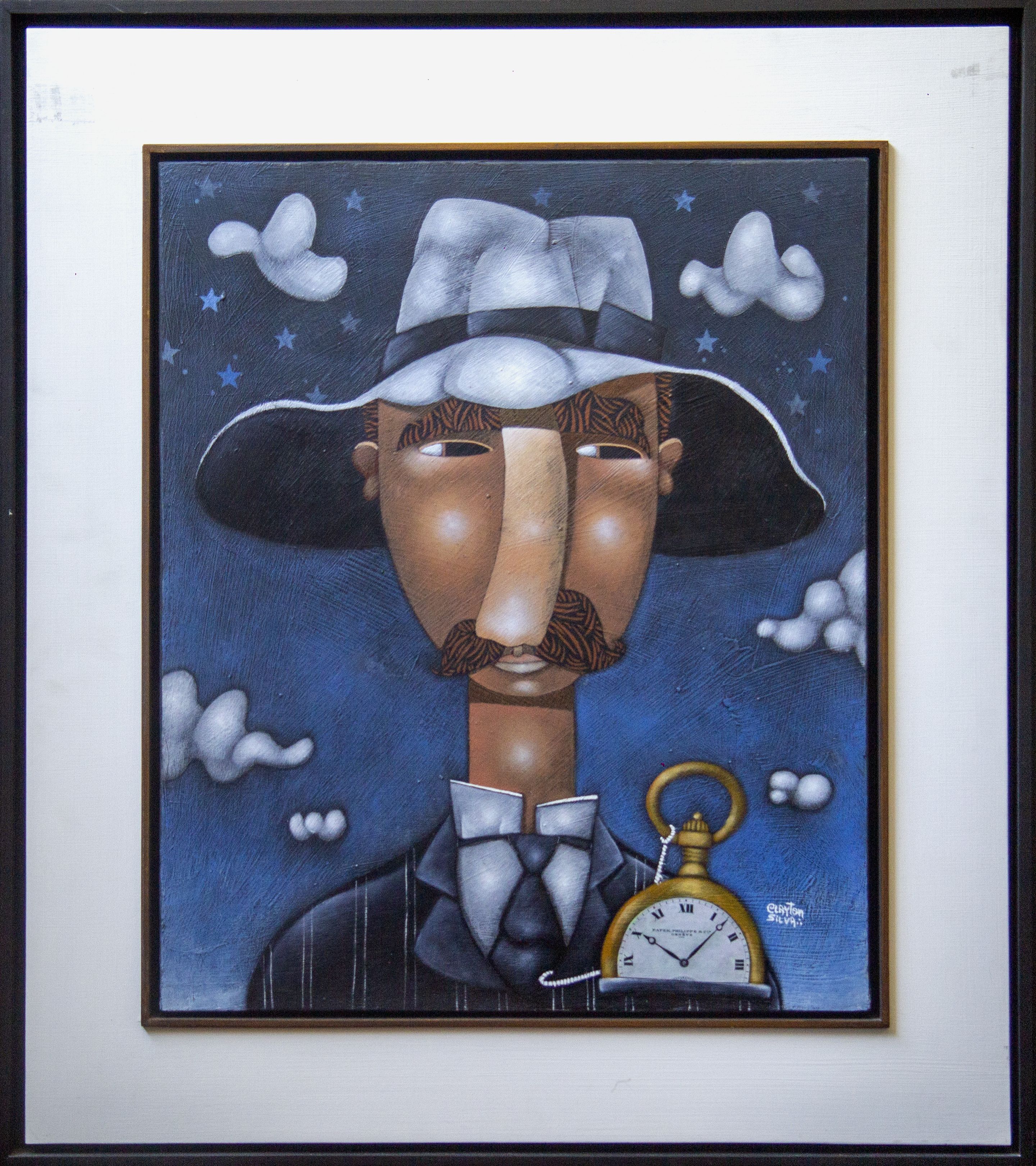 Clayton Silva -  Hora de Voar , Homenagem a Santos Drumont - Óleo sobre tela - 60x50cm - a.n.v