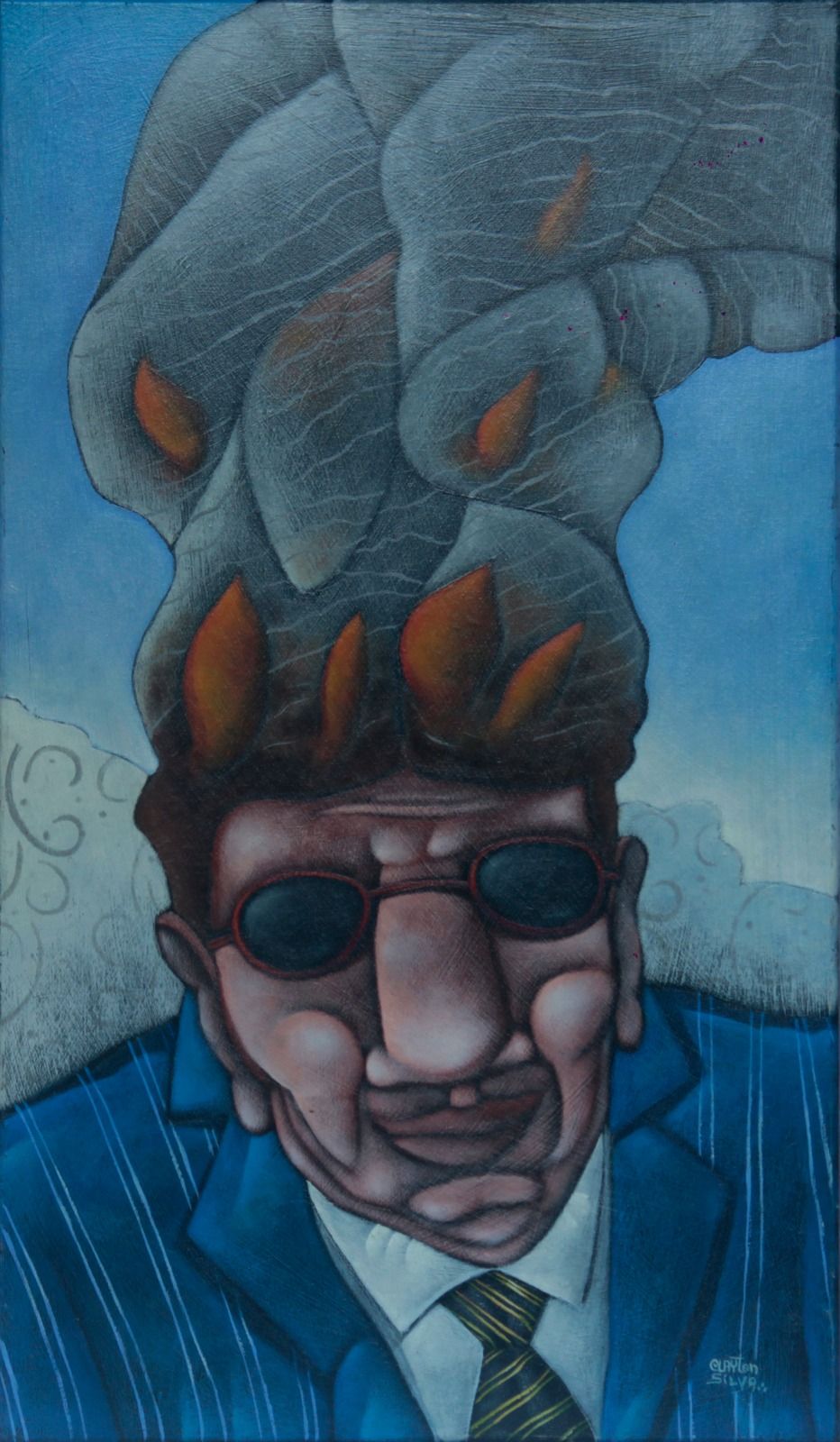 Clayton Silva - Irascivel - Oleo sobret tela - 70x40 cm - a.c.i.d./verso. - 2017