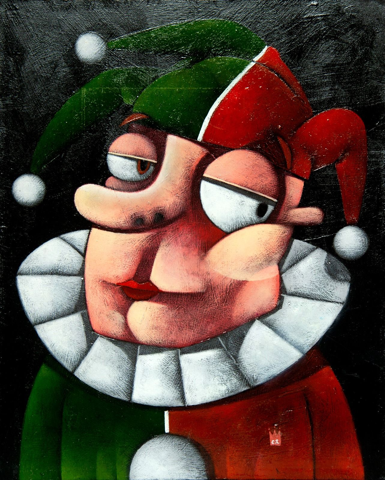 Clayton Silva - Bufão enfastiante - Óleo sobre tela - 50x40cm - a.c.i.d e verso - 2019_com_moldura