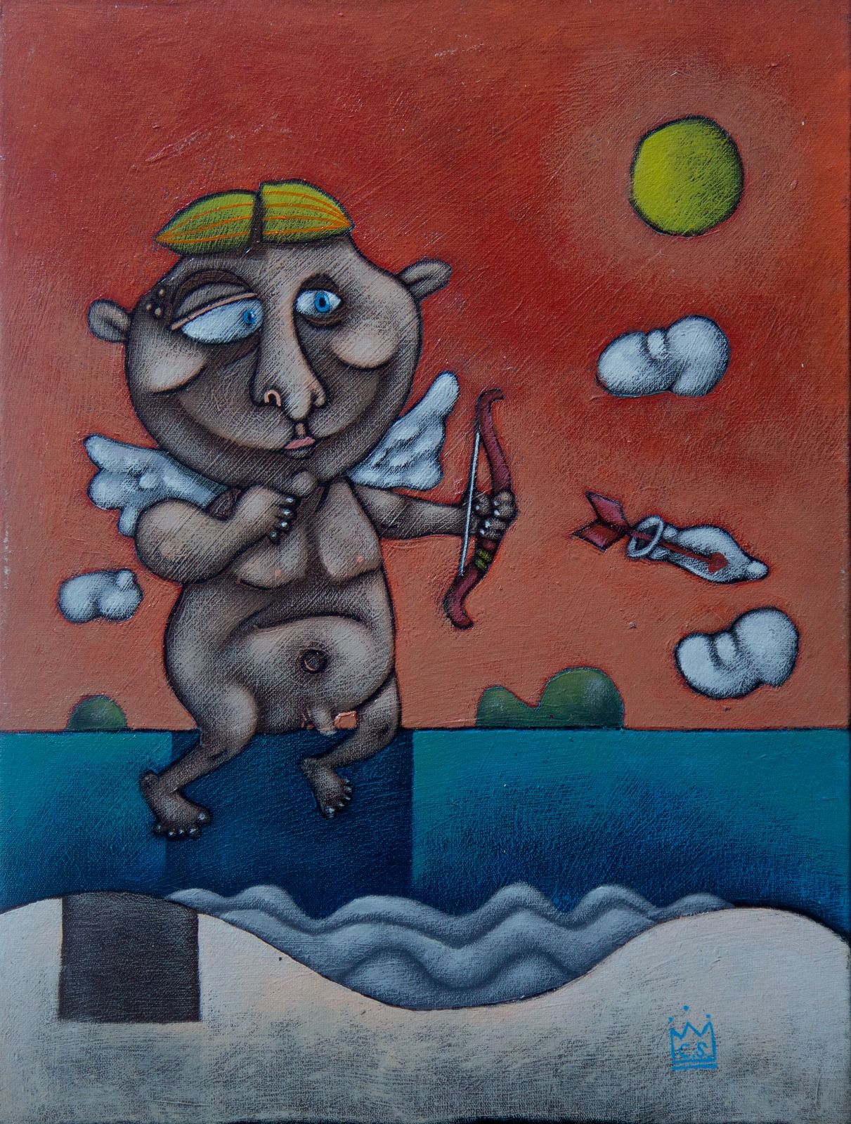 Clayton Silva - Loves In the Air - Oleo sobre tela - 40x30 cm - a.c.i.d./a.n.v. - 2018