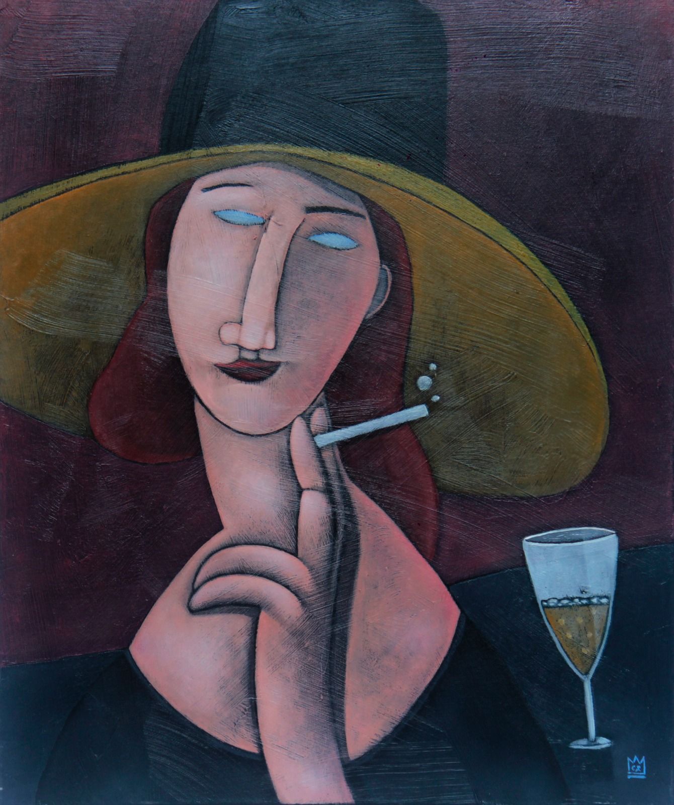 Clayton Silva - Portrait Of Jeanne Hebuterne - Oleo sobre tela - 60x50 cm - a.c.i.d./verso