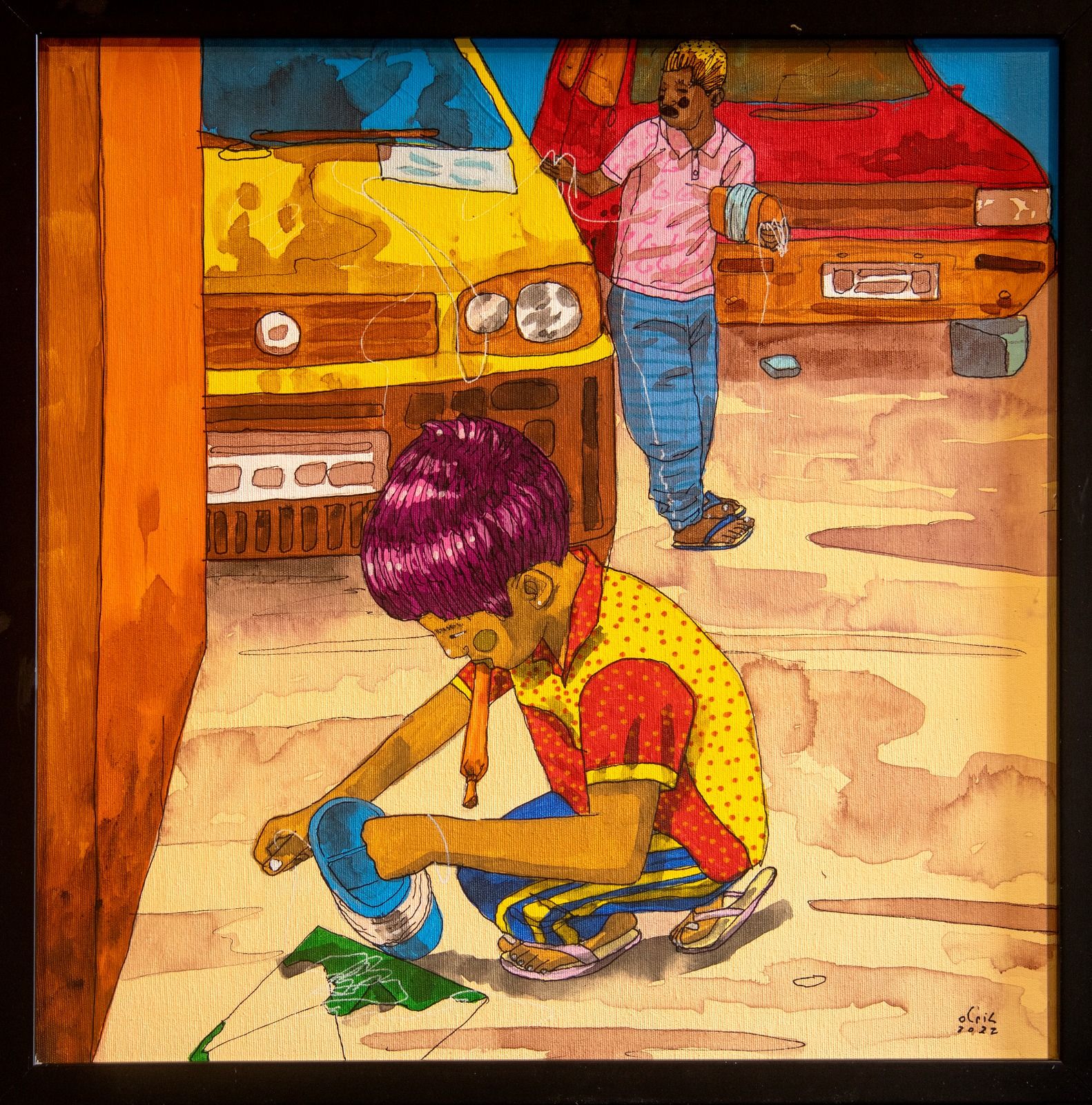 O Criz - Infancia - Acrilica sobre tela - 50x50 cm - a.c.i.d. 2022