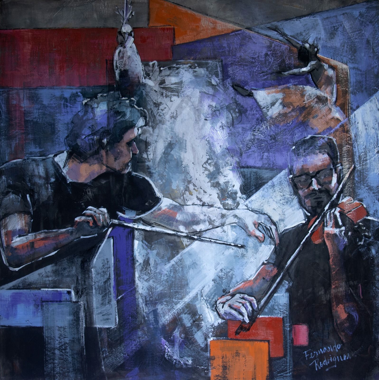 Fernando Rodrigues - Apresentação - Óleo sobre tela - 100x100cm - a.c.i.d e verso - 2019_com_moldura