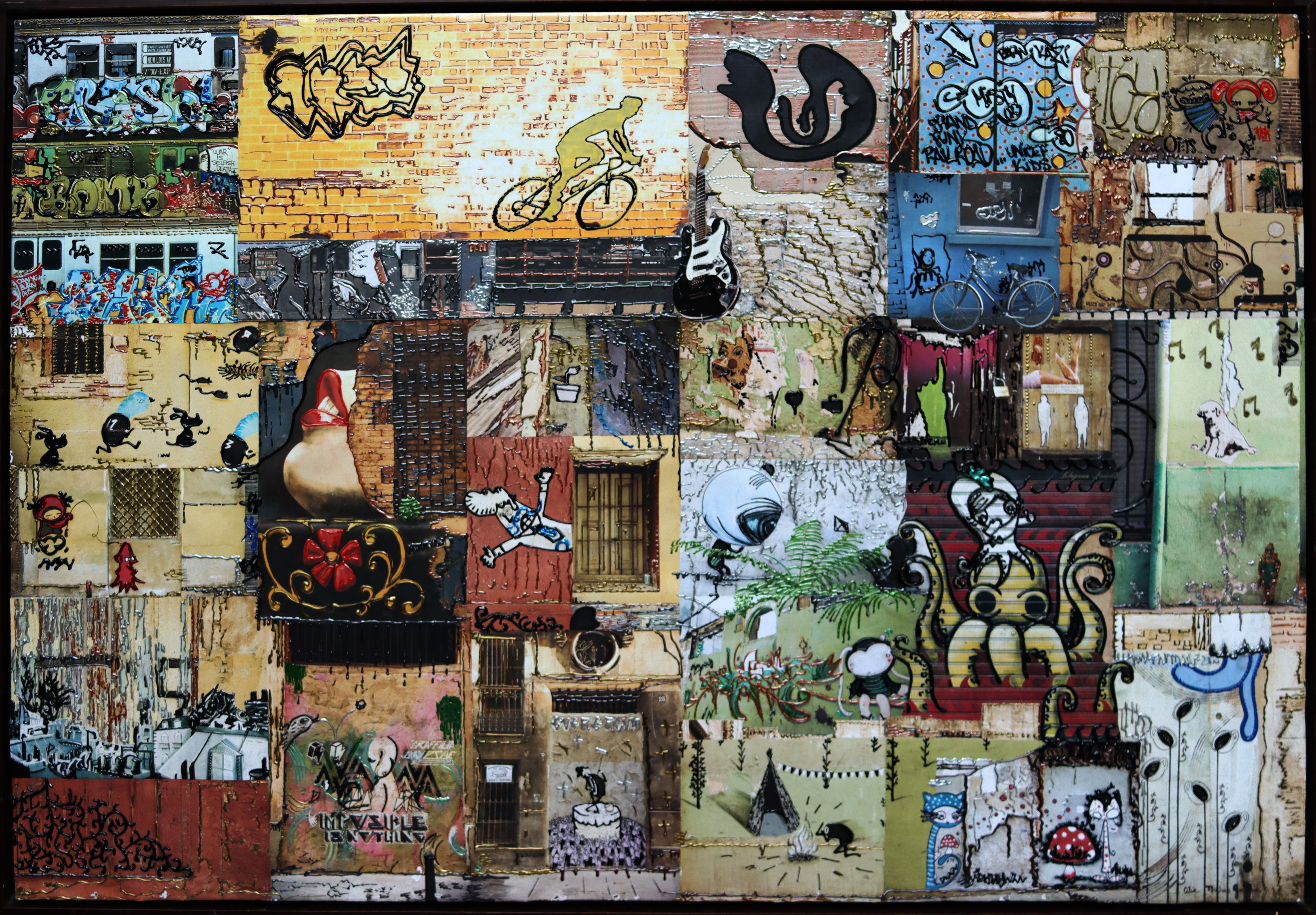 Célia Nahas - Grafite color - Técnica mista sobre placa - 70x100cm - a.c.i.d