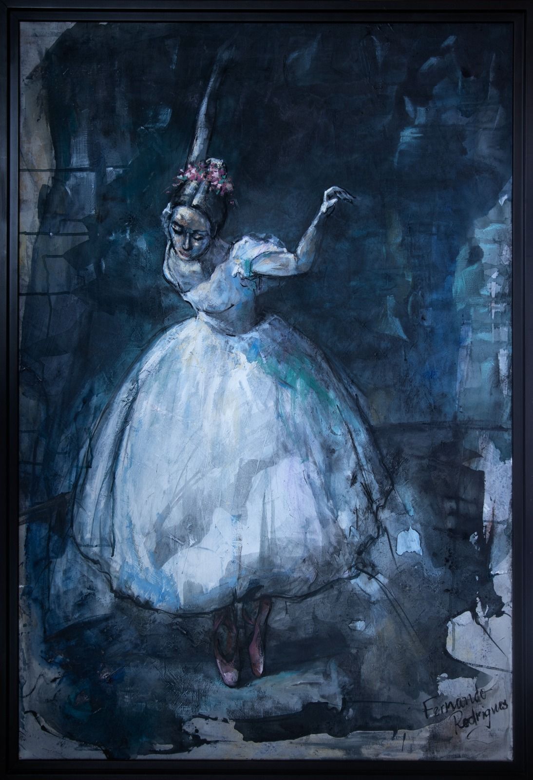 Fernando Rodrigues - No Palco II - Óleo sobre tela - 120x80cm - a.c.i.d e verso - 2021_com_moldura