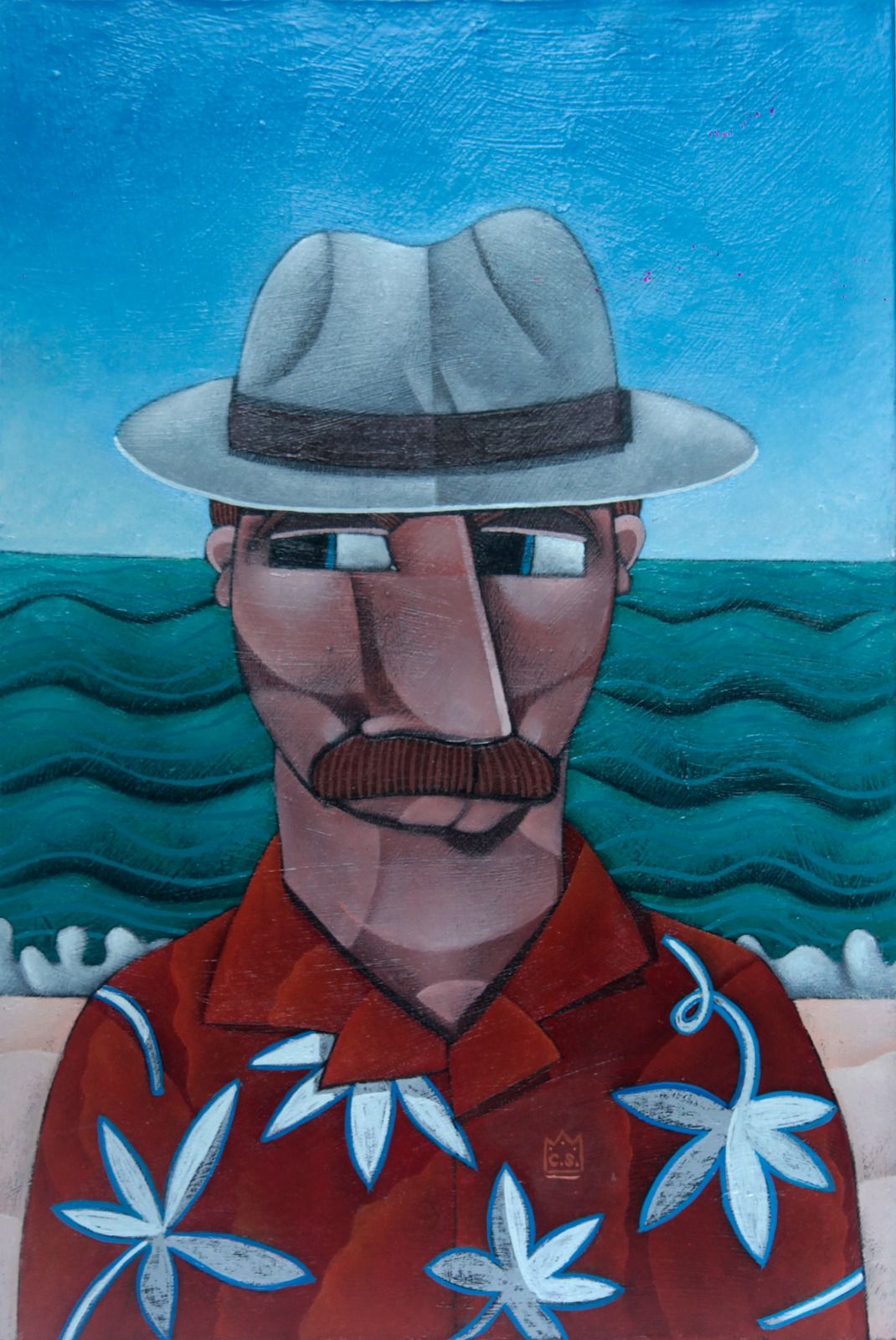 Clayton Silva - My life is on the beach - Óleo sobre tela - 60x40cm - a.c.i.d e verso - 2019_com_moldura