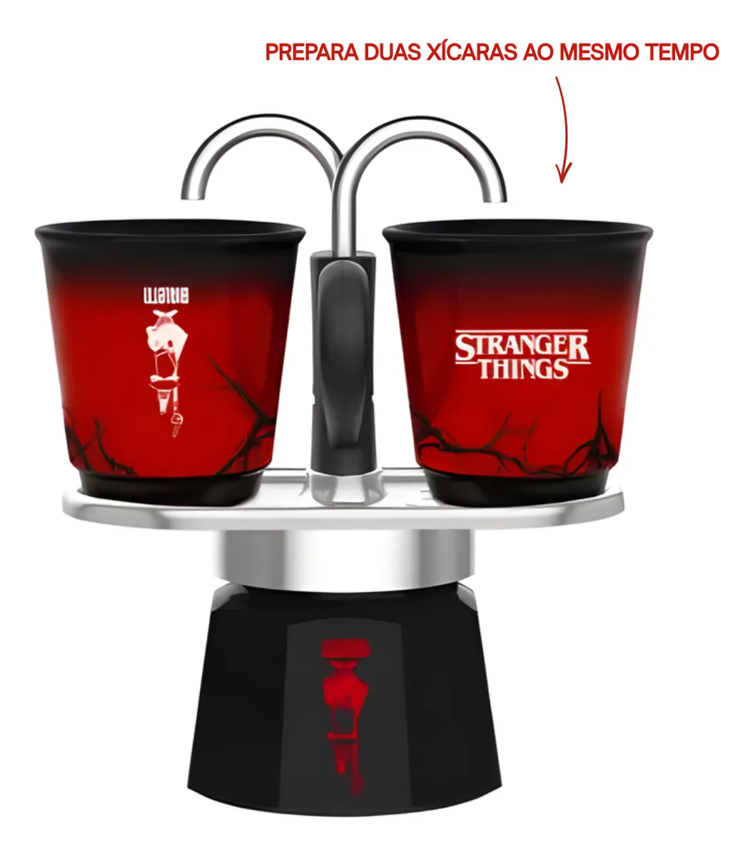 Cafeteira Mini Express Stranger Things 2 Bialetti Preta