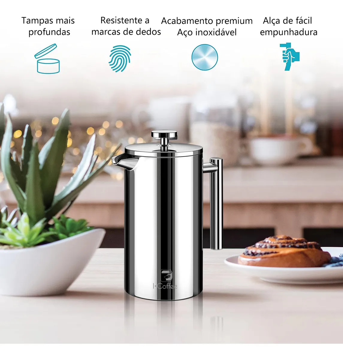 Prensa Francesa Inox | 0.7L Prata