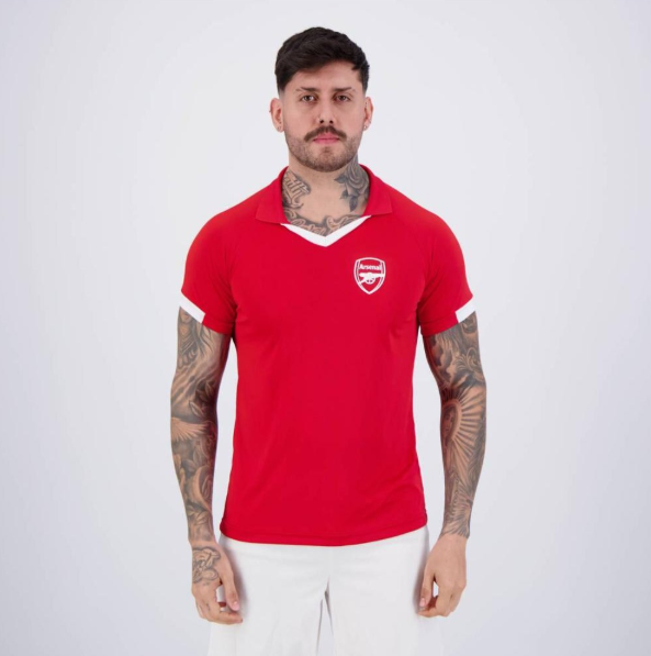 Camisa Retrô Arsenal – Clássica Vermelha Masculina