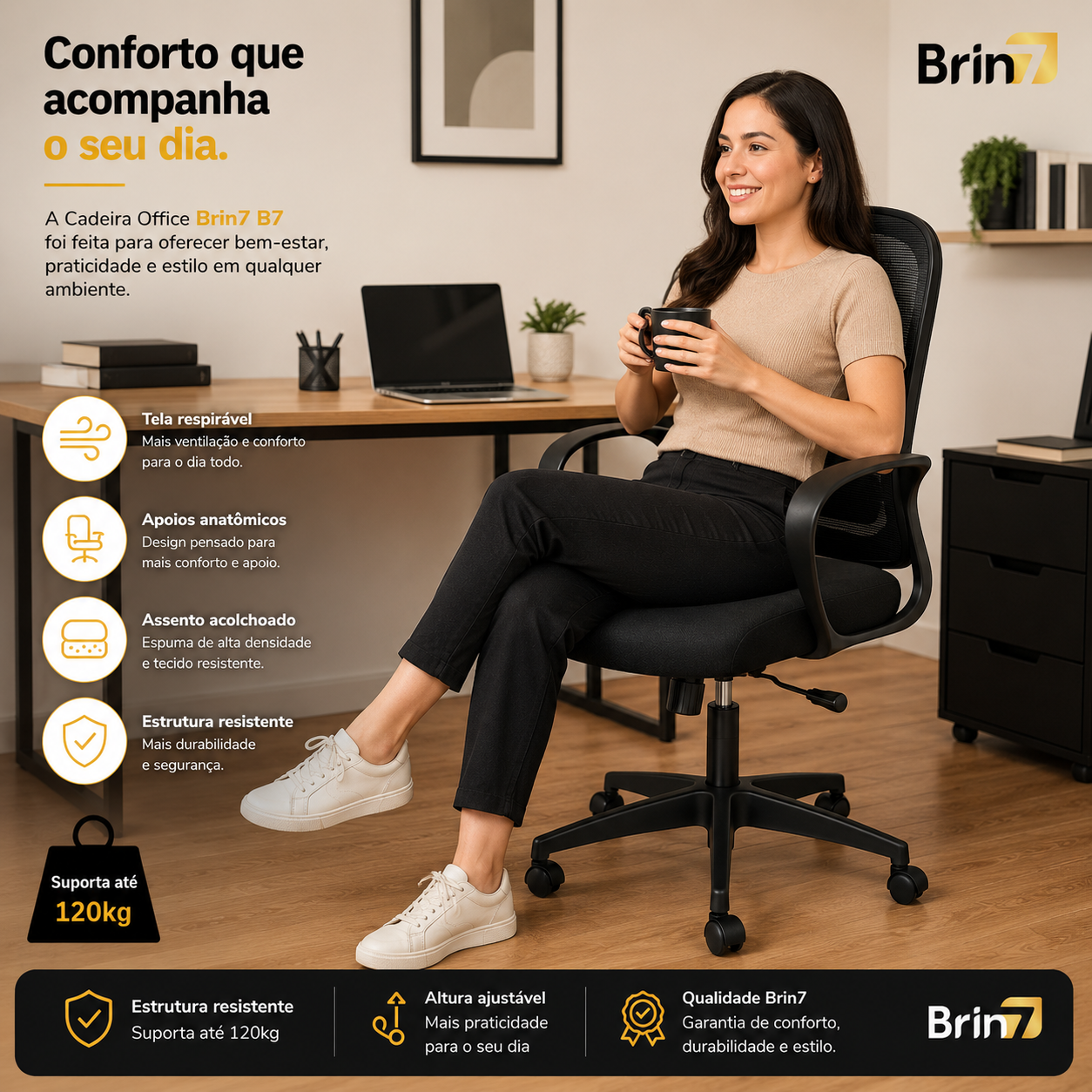 Cadeira Presidente Ergonômica Brin7 B7-011