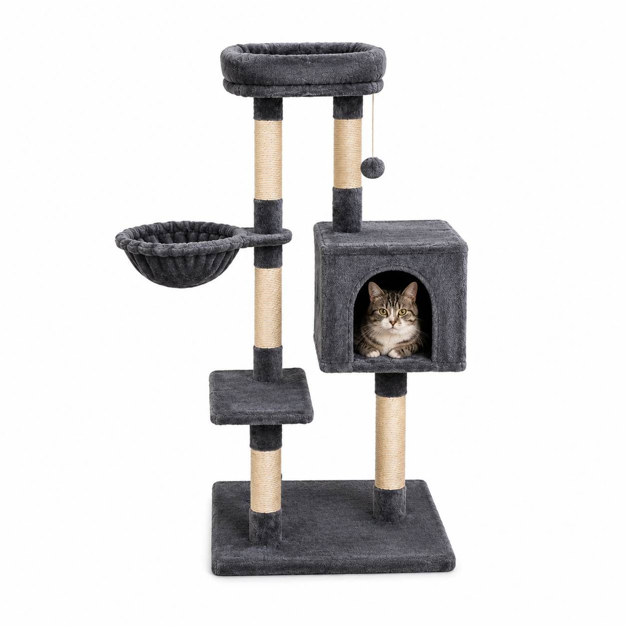Arranhador Gatos Multinível Casinha Rede Sisal Premium 
