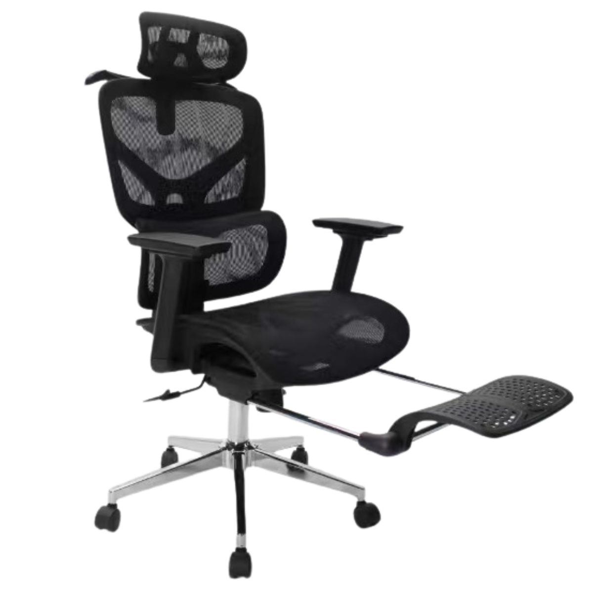 Cadeira Para Escritorio Ergonômica Premium Ajuste Lombar Preto Mesh