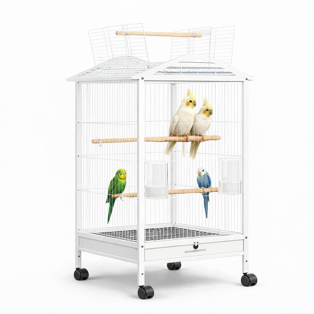 Viveiro Grande Para Aves Calopsita  Ring Neck Luxo Branco  