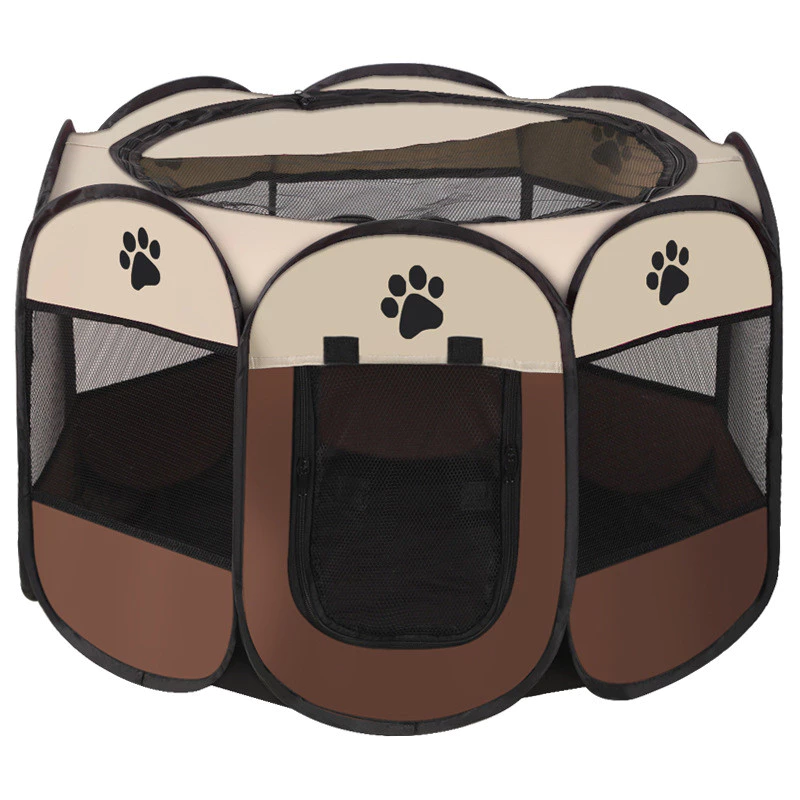 Cercado Dobrável Extra Grande Para Cães Gatos Portátil  - Marron