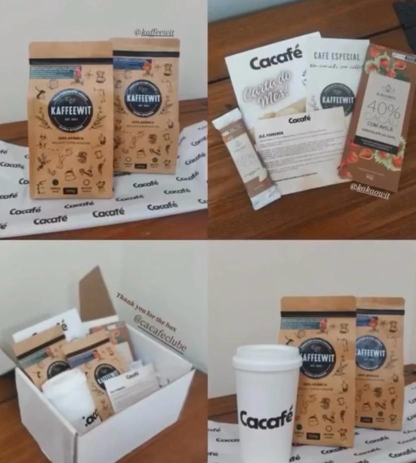 Cliente mostrando a box Cacafé