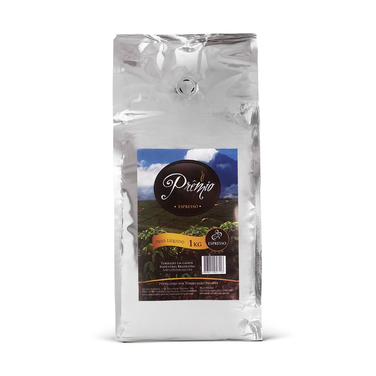 Café Prêmio em Grãos 1kg – Blend Arábica e Conilon, Sabor Intenso e Cremoso