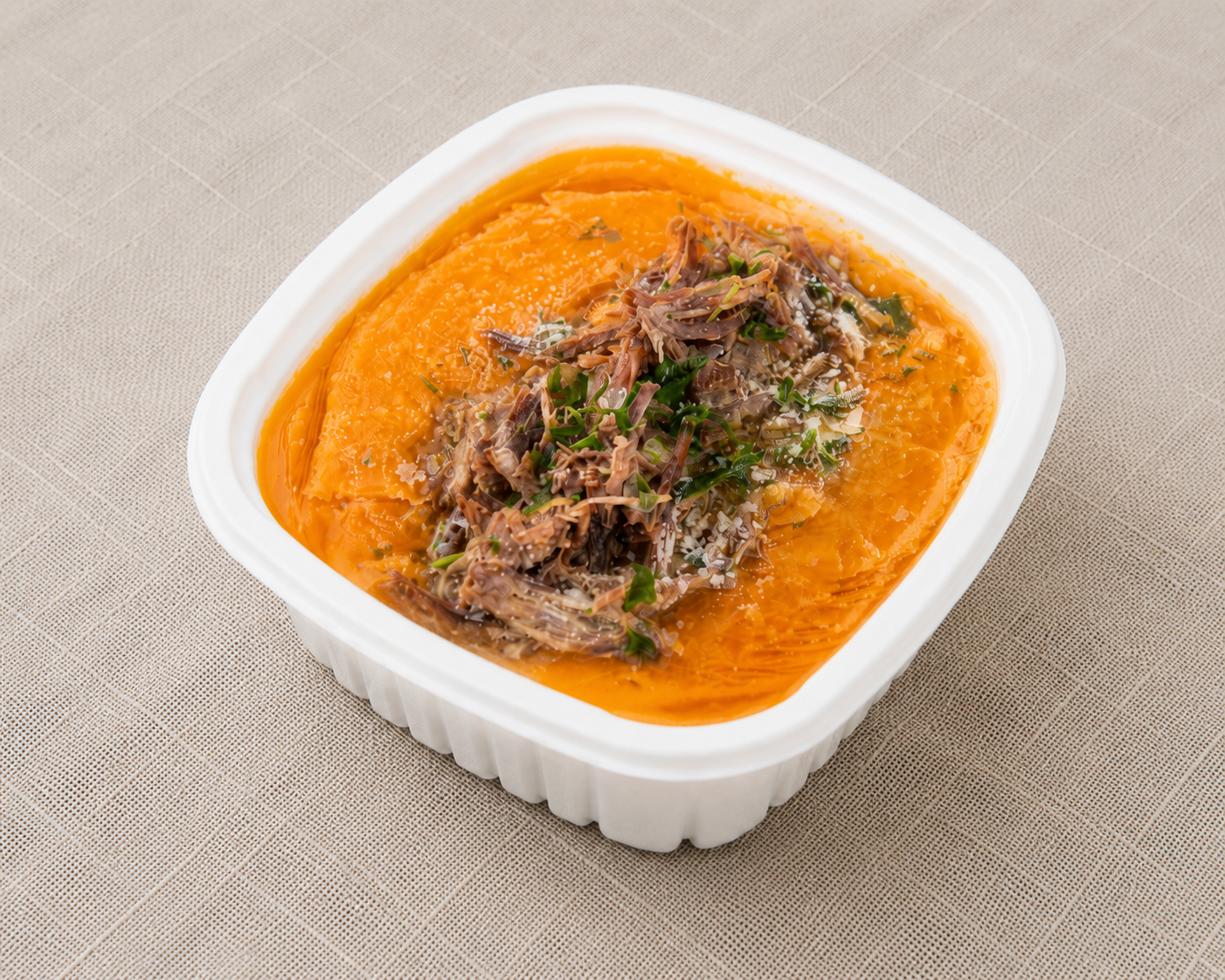 Caldo de Moranga com carne seca