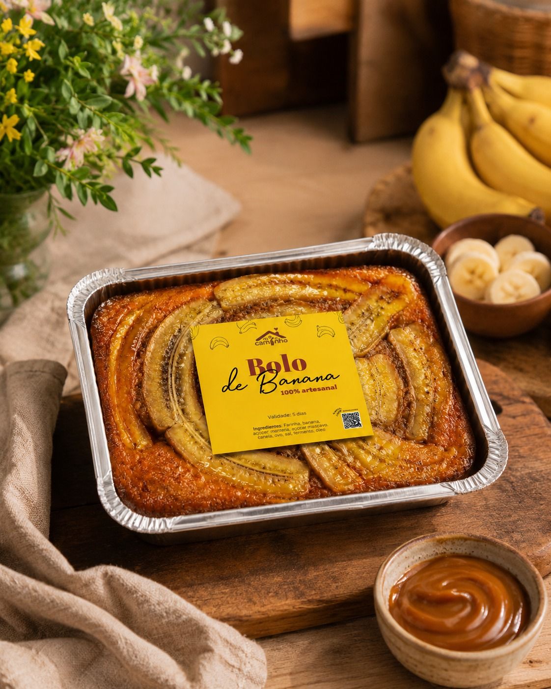 Bolo de Banana Invertido