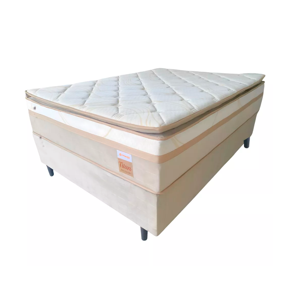 Conjunto Box Titan C/Pilow Molas Ensacadas Titanio