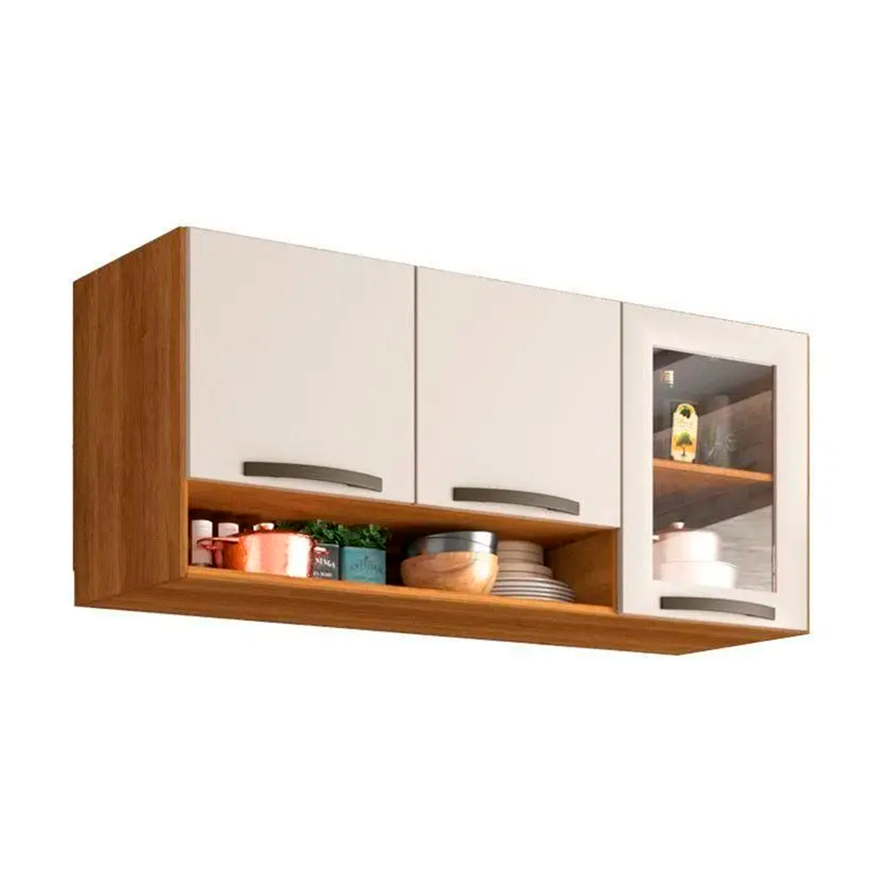 Aéreo Vidro Fume 3P Cozinnha New Valencia Cinamomo/Off Salleto