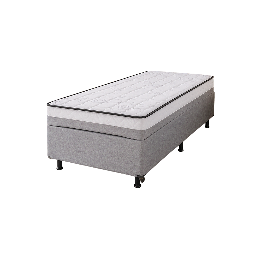 Conjunto Box Baú Acoplado Nápoles Solteiro Molas Ensacadas 88x65 Softflex