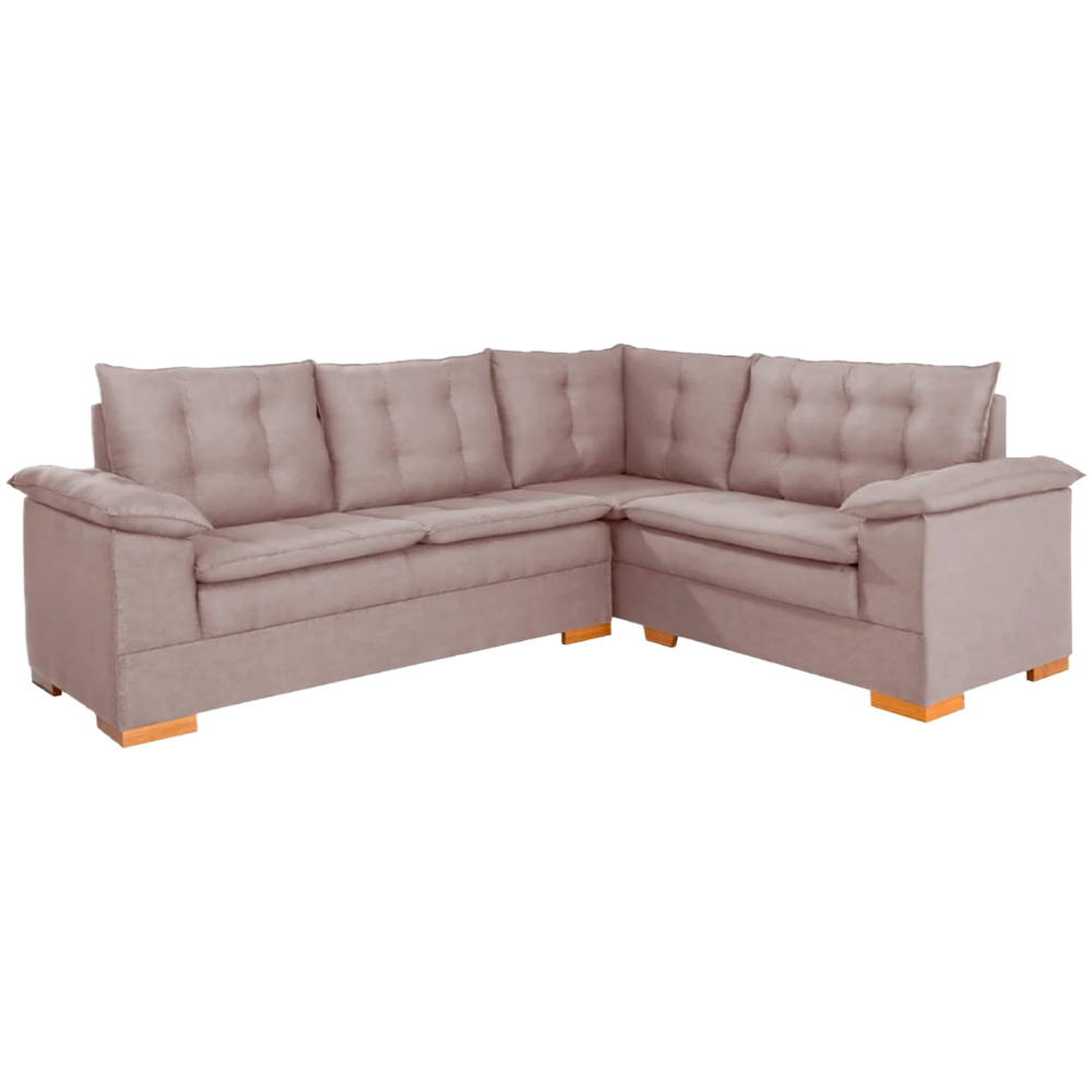 Sofa De Canto Ideale T04 Veludo Castor Jw Estofados