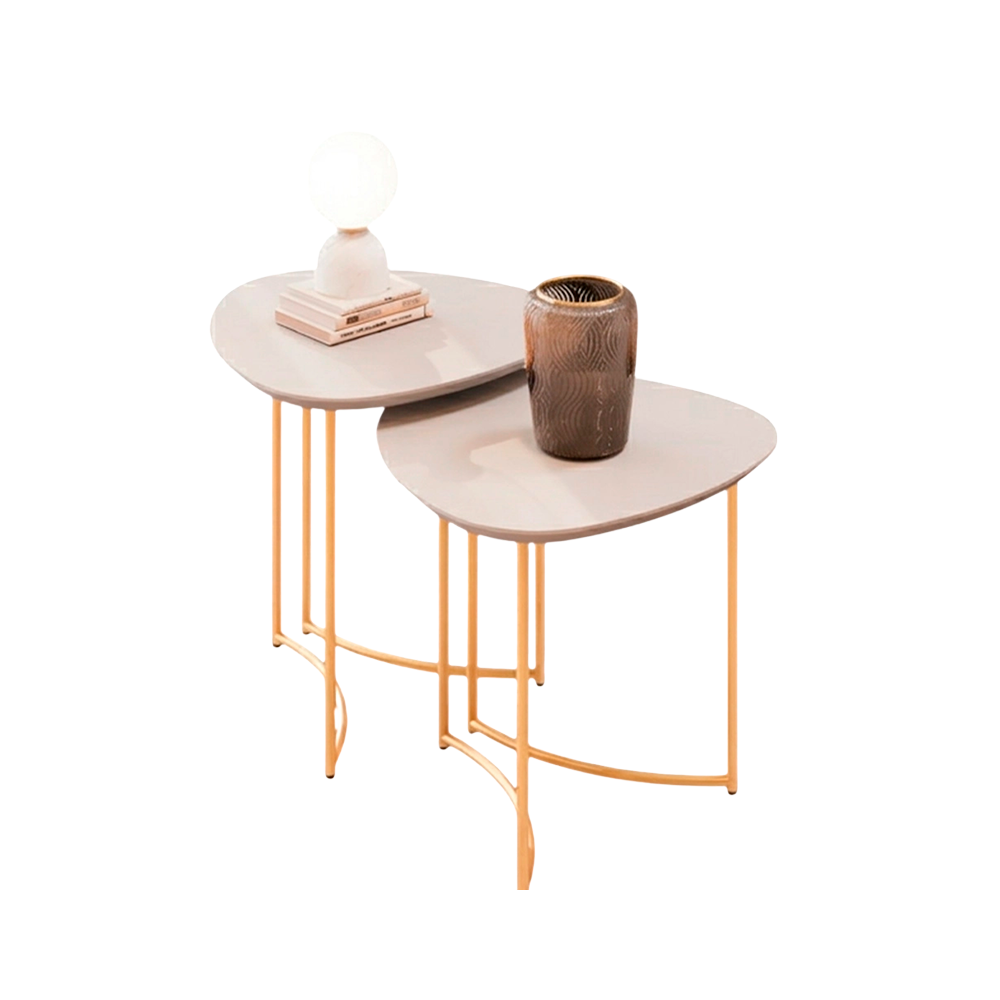 Mesa Lateral Petala Off White Dj Moveis