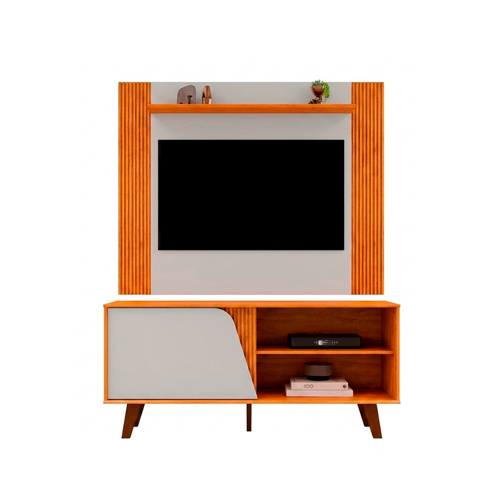 Rack com Painel Iris Cedro/Bali Dj Moveis