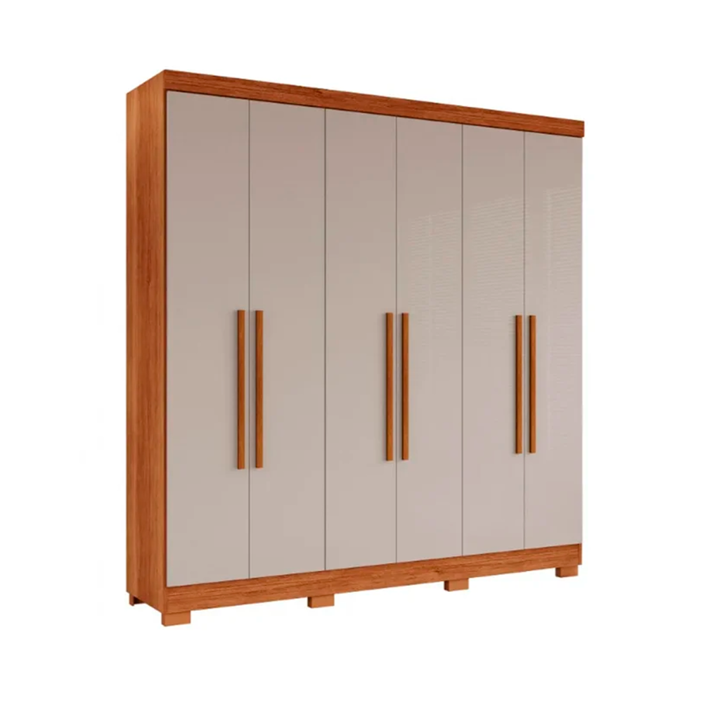 Roupeiro Recife 6P C/08 Pés S/Esp Cinamomo/Off Salleto