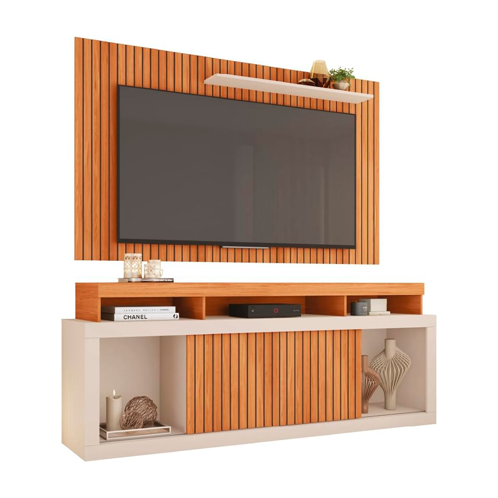 Bancada + Painel New Oscar Freijo/Off White Caemmun 