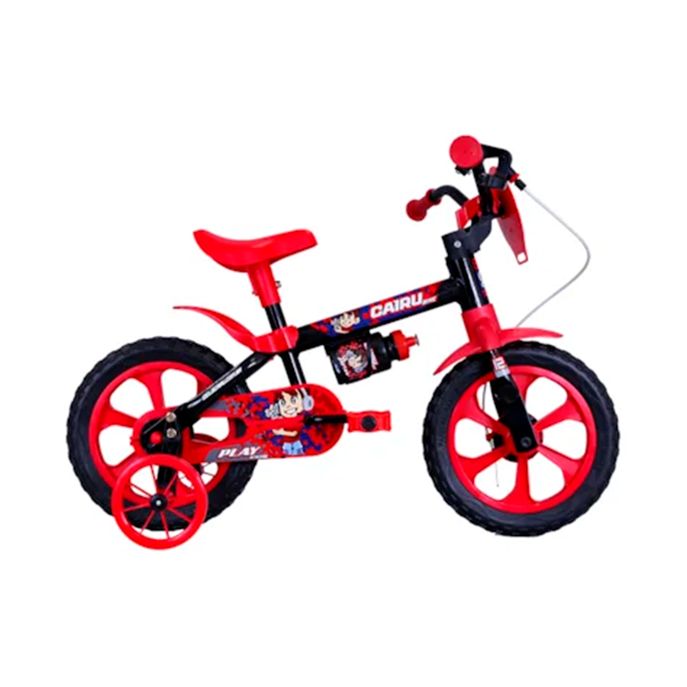 Bicicleta Aro 12 Preto/Vermelho Ciclo Cairu