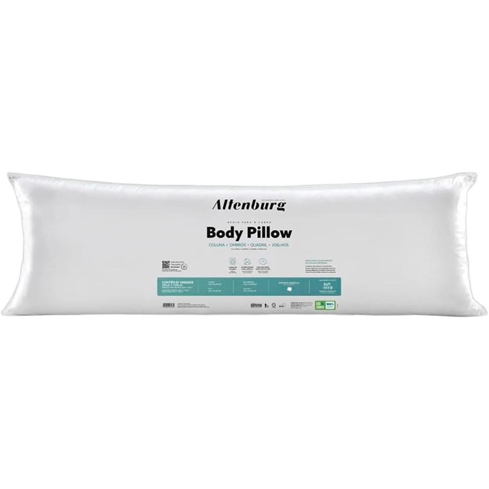 TRAVESSEIRO PARA O CORPO BODY PILLOW MICROFIBRA S/FRONHA BRANCO 40CM X 1,30M ALTENBURG