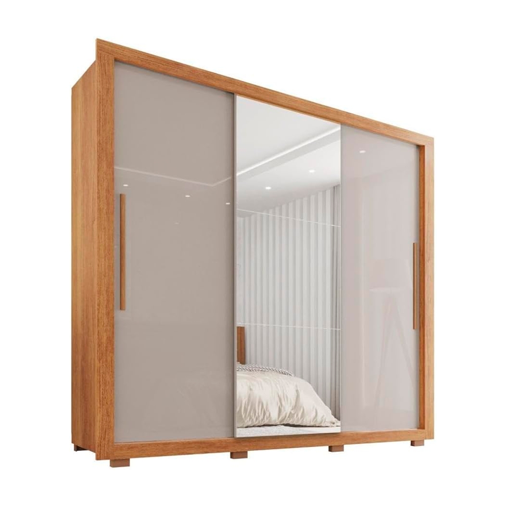 Roupeiro 3P Panama C/8 Pés C/Esp Cinamomo/Off Salleto