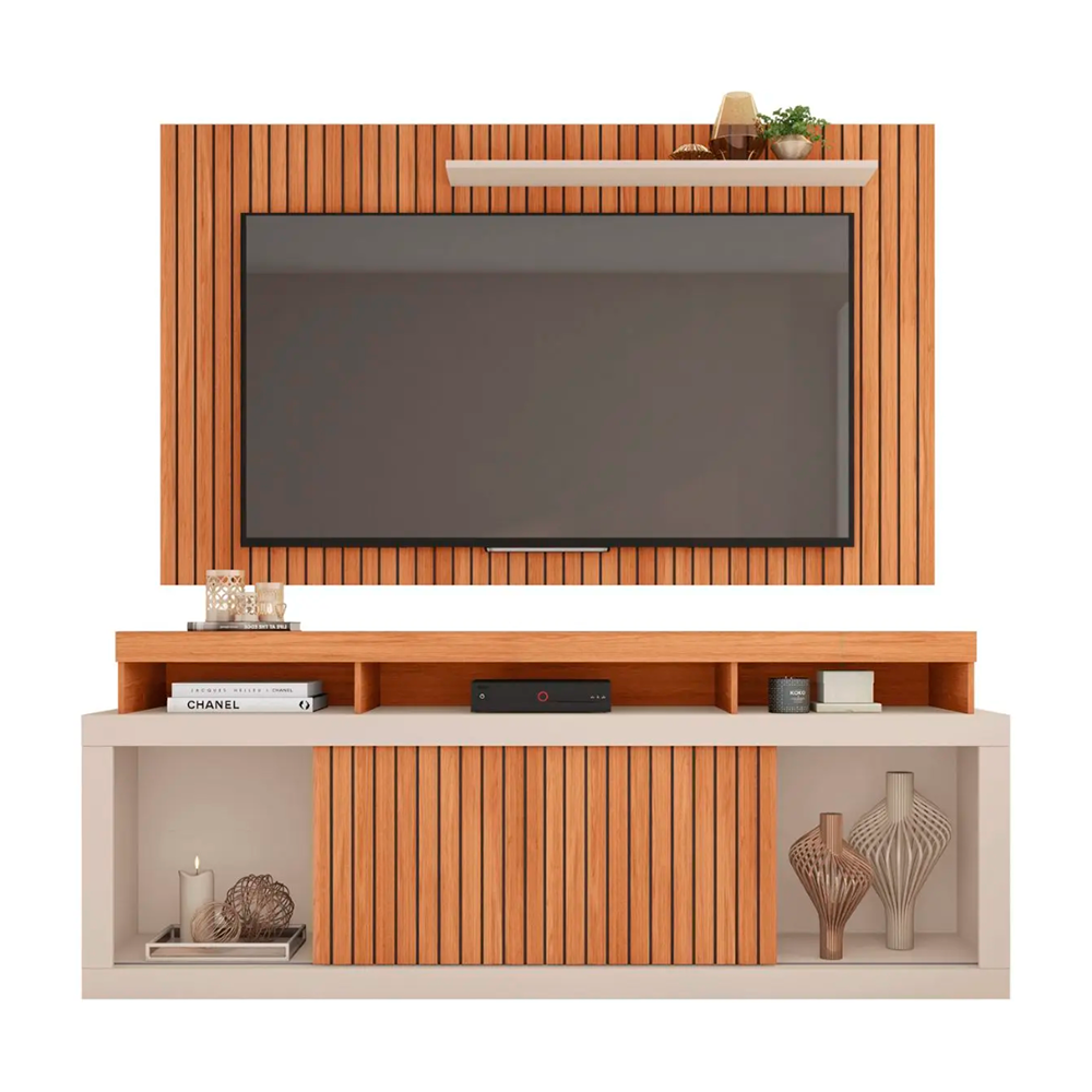 Bancada + Painel New Oscar Freijo/Off White Caemmun 