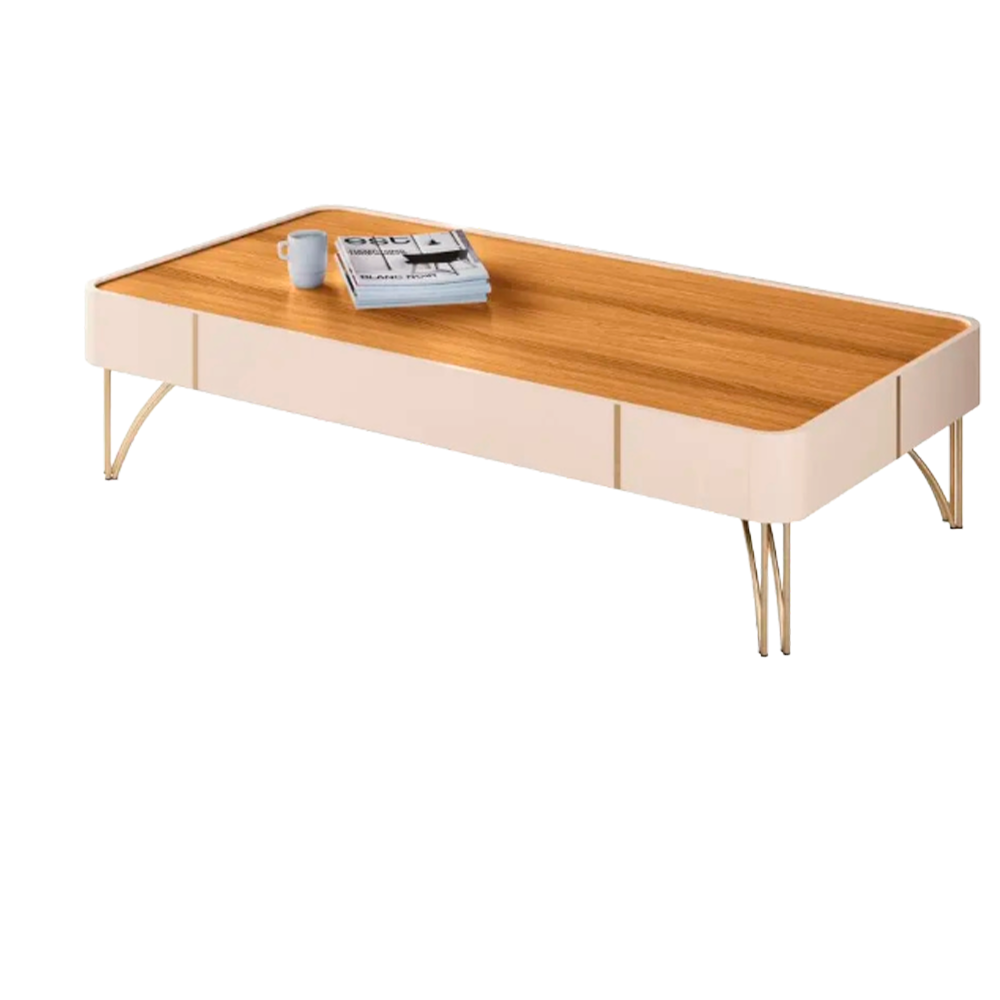 Mesa De Centro Cadenza Off White/Cinamomo HB Moveis