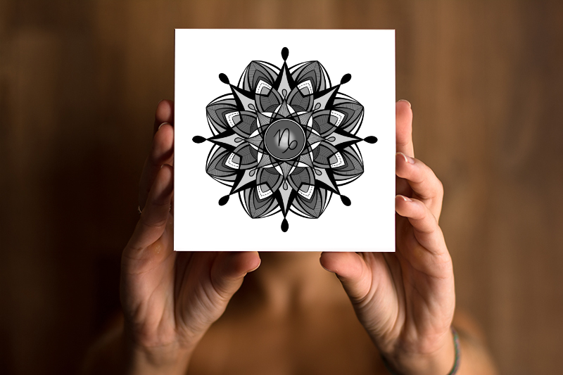 Mandala Signo Capricórnio Impresso 