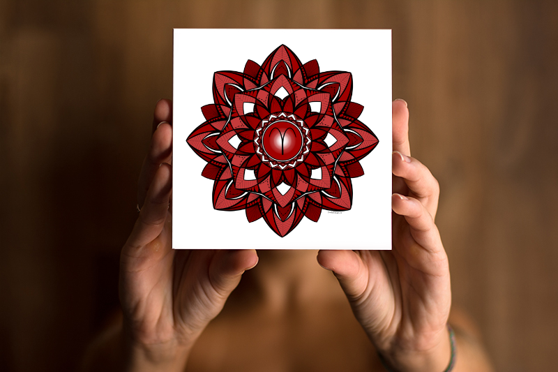 Mandala Signo Áries Impresso 