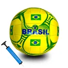 Kit Bola Brasil Vôlei Praia Quadra World Cup Amarela + Bomba