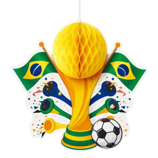 Decoração Brasil Futebol Copa Festa Bar Enfeite Papel Pendurar
