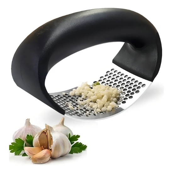 Espremedor Amassador de Alho e Triturador Manual Em Inox
