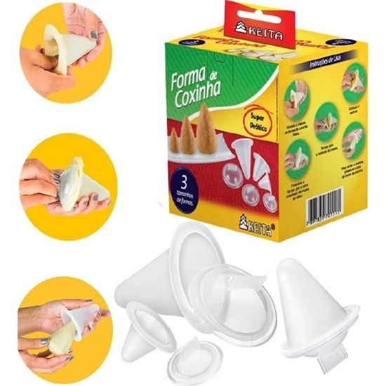 Kit 3 Formas Modeladora Para Fazer Coxinha Keita 3 Tamanhos