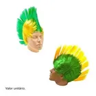 Peruca Moicano Verde Amarelo Moda Mix Brasil Copa Mundo Festa