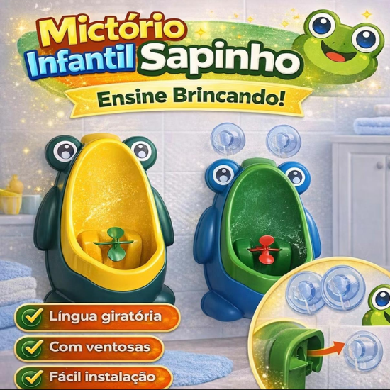 Mictório Sapinho Pinico Desfralde Criança Treino Baby Cores VERDE/AMARELO