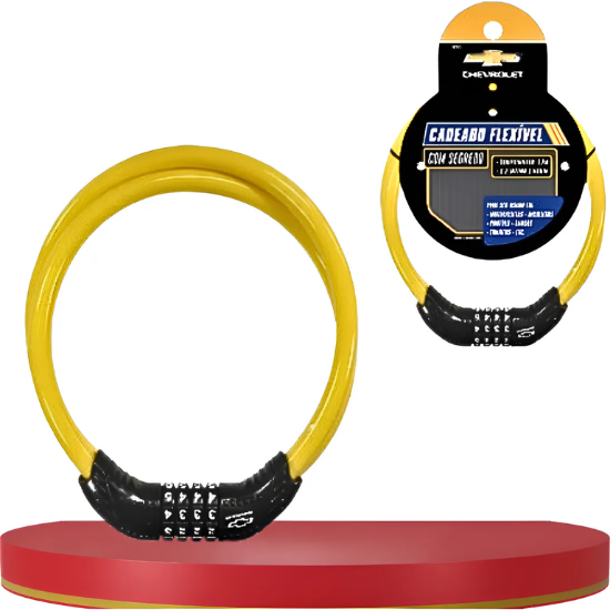 Cadeado Chevrolet Para Moto E Bike 18mm X 1,2m Flexível
