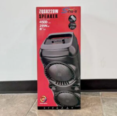 Caixa de som Bluetooth ZQS-8229W com microfone sem fio