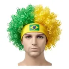 Peruca Faixa De Cabelo Brasil Verde Amarelo Fantasia Copa